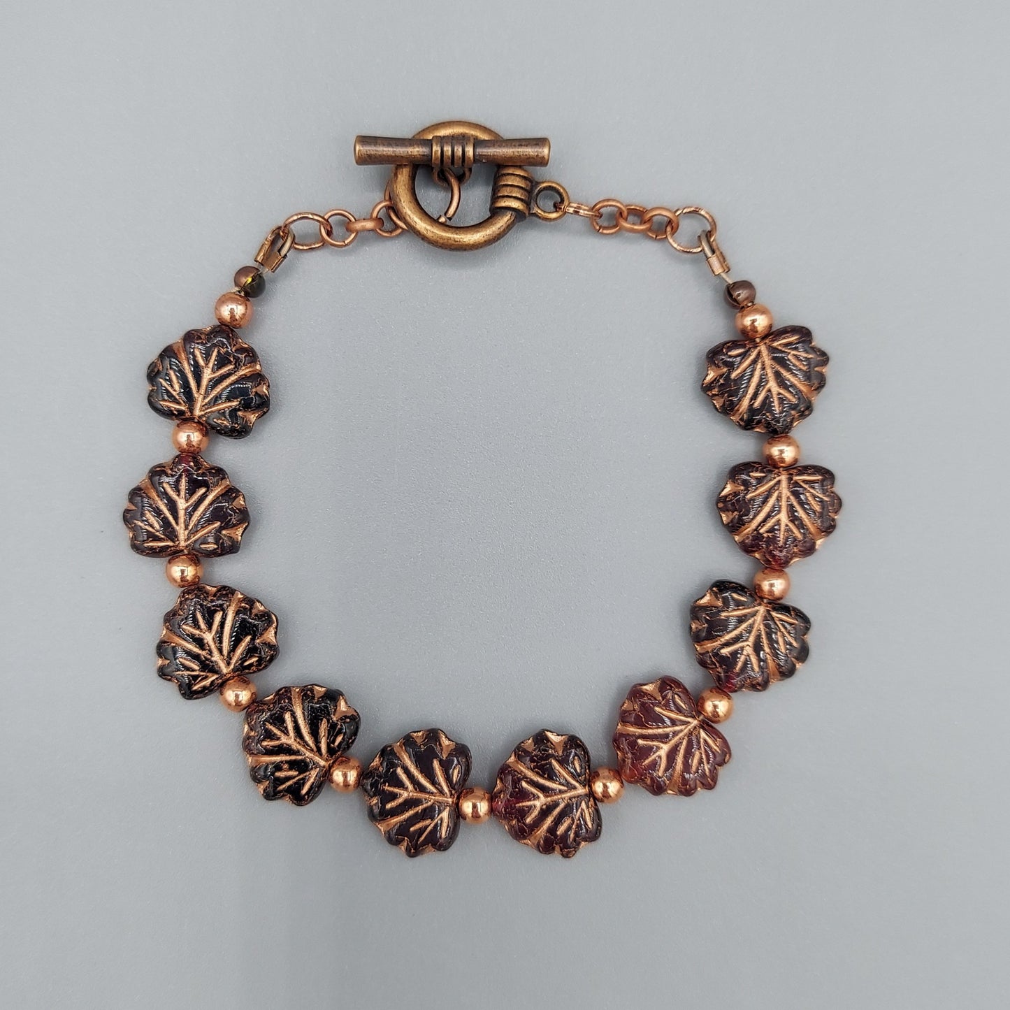 Black/Copper Leaf Bracelet