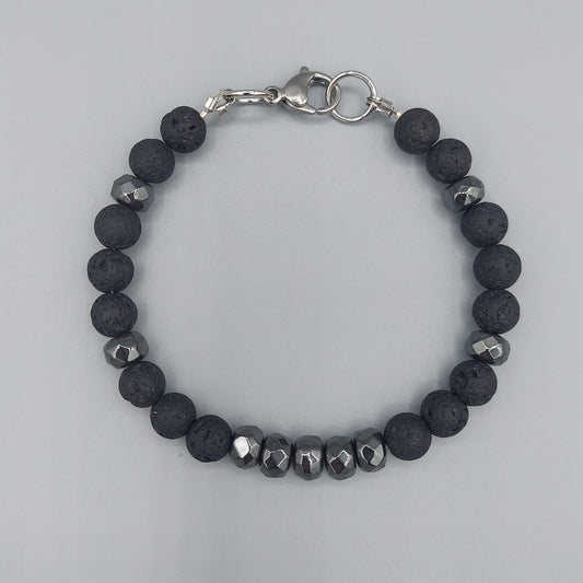 Men's Lava/Hematine Bracelet