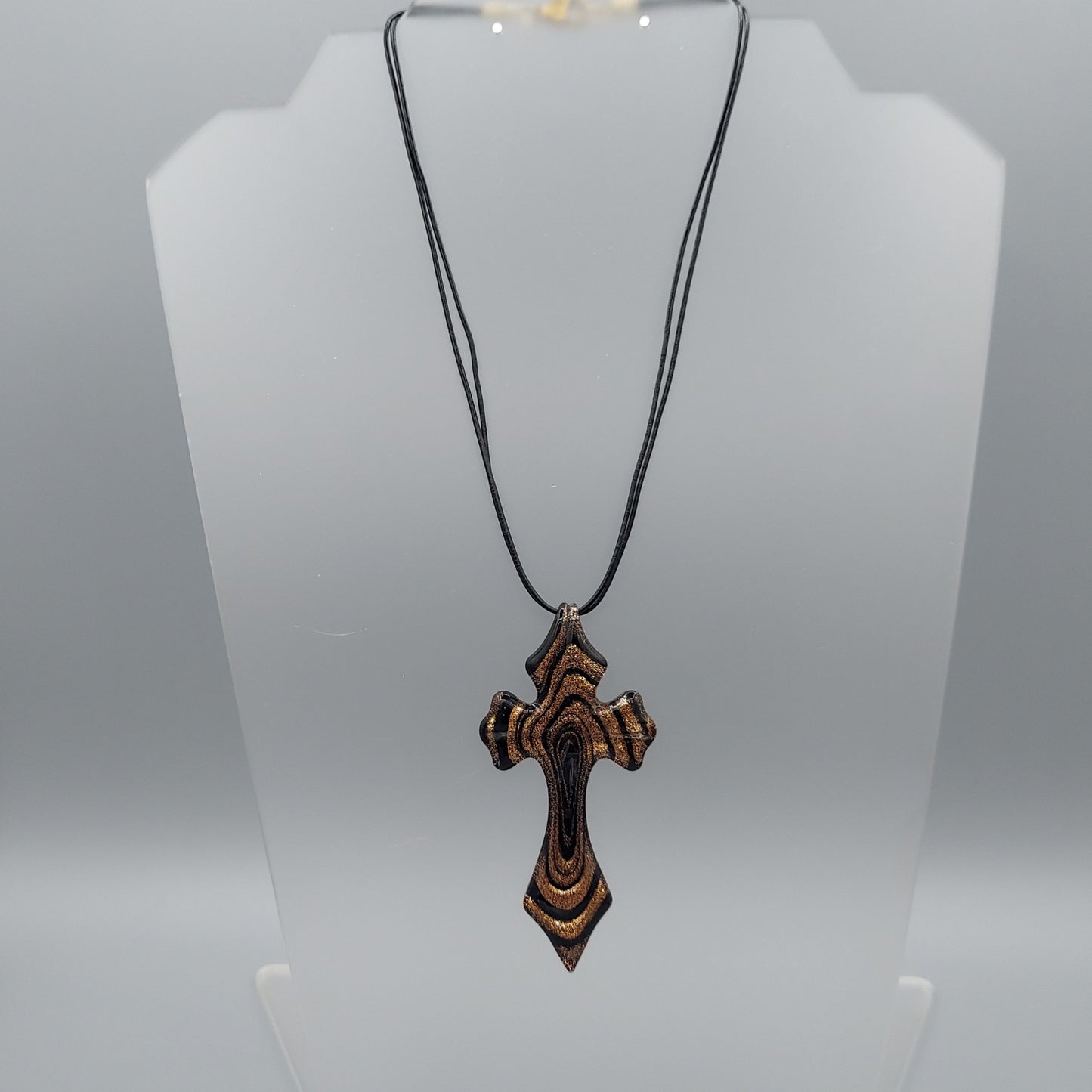 Glass Cross/Black/Gold