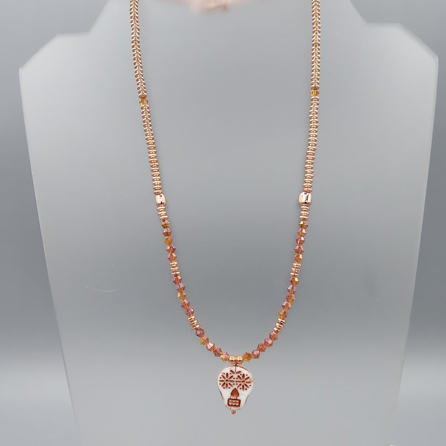 White Sugar Skull Necklace