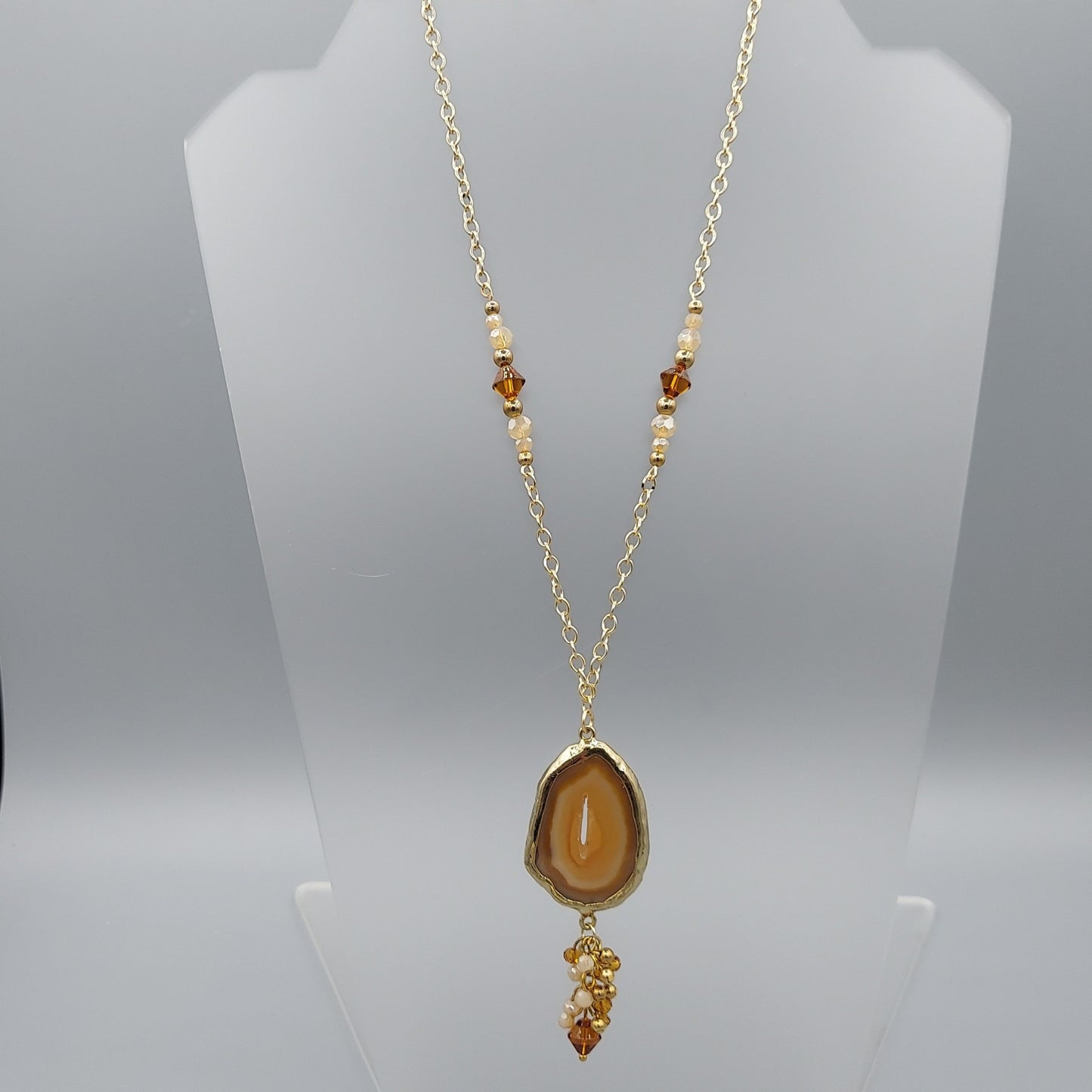 Brown Agate Stone Necklace