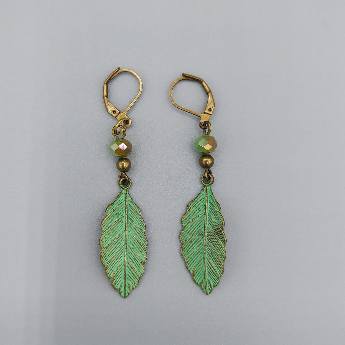 Patina Leaf Earrings