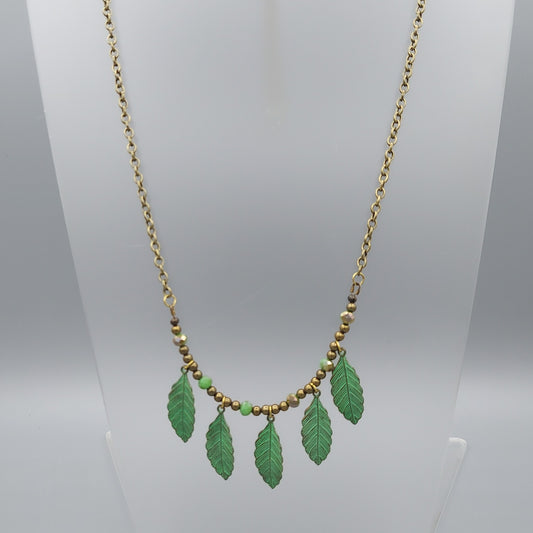 Patina Leaf Necklace